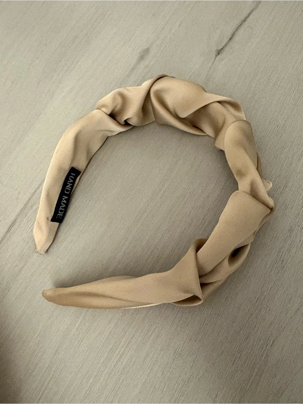 Beige‎ Knotted Satin Headband - Women Accessories